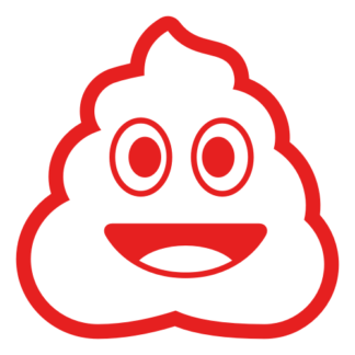 Pile Of Poo Emoji Decal (Red)